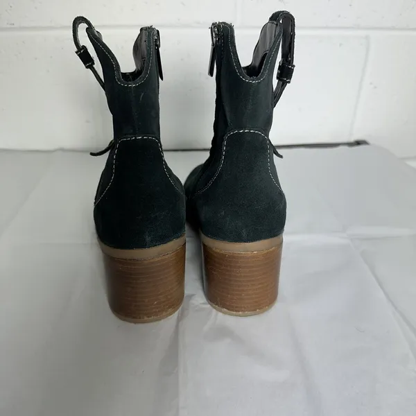HUSH PUPPIES‎ Black Suede Leather HANNAH Western Heeled Boots Size 8 - Image 6