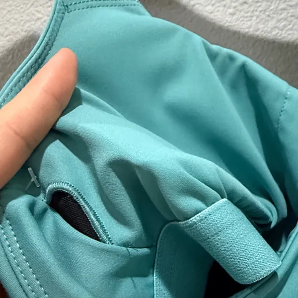 Teal Racerback Athletic Workout Shelf Bra Mini Dress Size S - Image 5