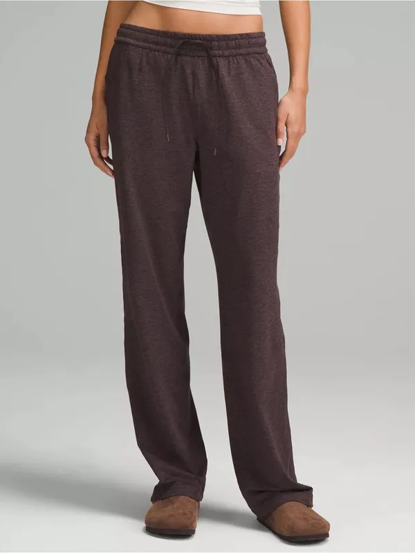 NWT Lululemon Soft Jersey Straight-Leg Mid-Rise Pant size 6 Heathered dark espre - Image 2