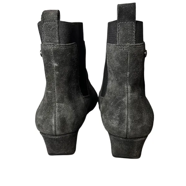Nurture Ankle Boots Womens 10M Grey Suede Low Wedge‎ Chelsea Pull On Comfort - Image 6