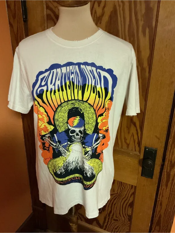 Grateful Dead Crystal Ball Skeleton Junk Food Clothing Made USA Tee M - Image 10