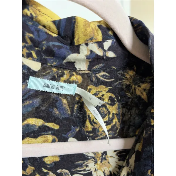Kimchi Blue Floral Sleeveless Tunic Dress Womens Size M Navy Boho Rayon - Image 2