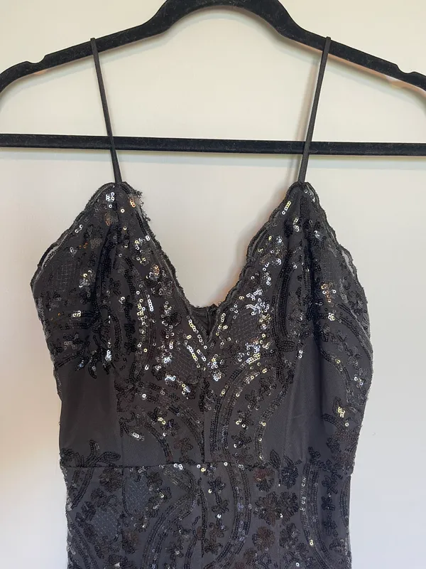Southern Fried Chicks Black Sequin Prom Dress - Image 3