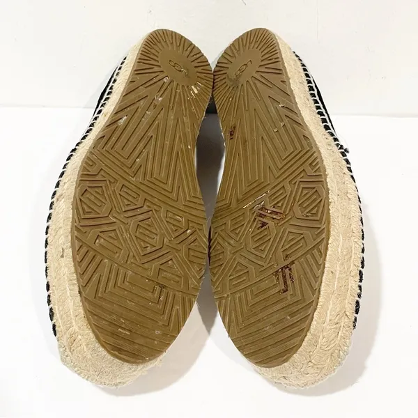 UGG Suede Heidi Loafer Perforated Espadrilles Black Platform Slip-On Size 9 - Image 6