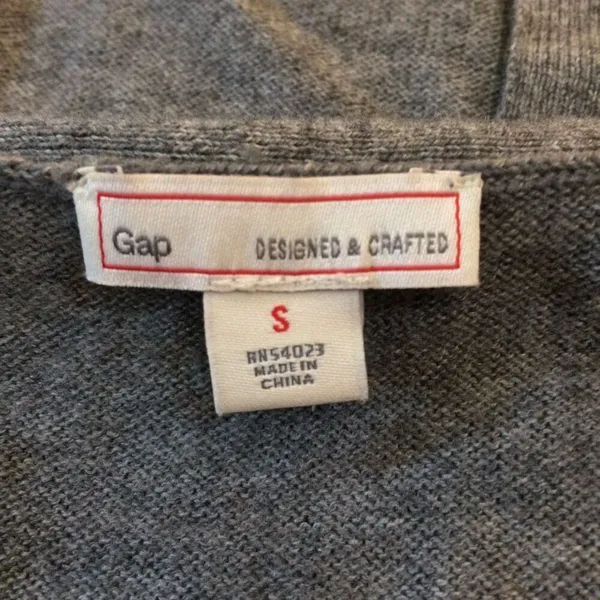 Gap merino wool blend gray long cardigan small button up career - Image 3
