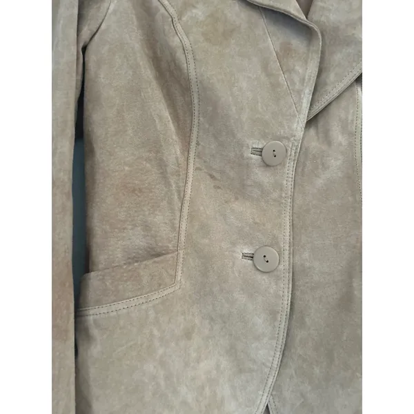 Mark Alan Tan Suede Leather Blazer‎ Jacket Two Button Western Yoke RN 96518 - Image 2