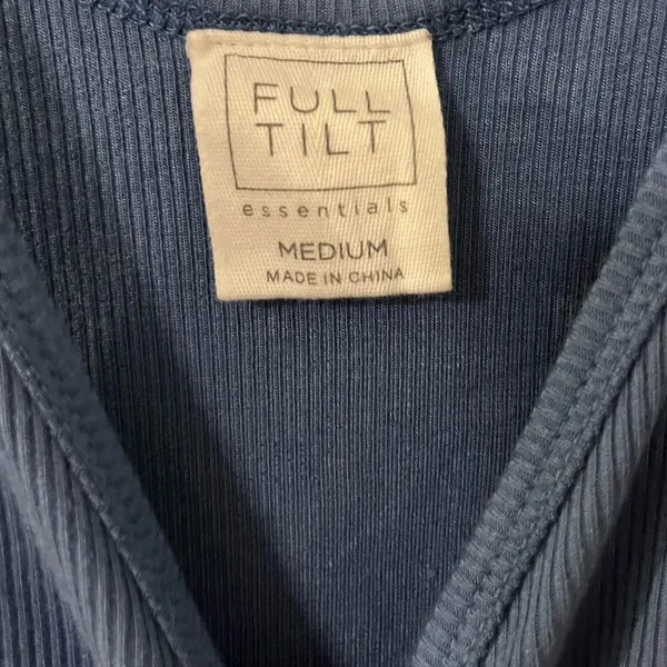 Full Tilt Blue Ruched Tank Top - Image 3