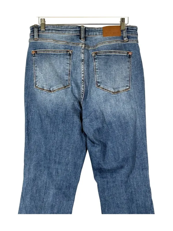 NEW Judy Blue High Waist Destroy Fray Hem Bootcut Jeans Size 31 - Image 9