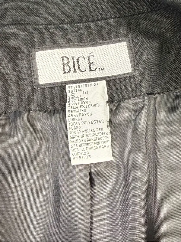 Bice Linen Blend Women's Black Double-Button Tailored Blazer - Image 6