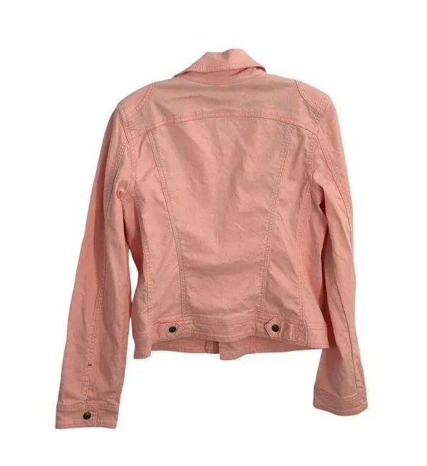 Sanctuary Motto Coral Pink Denim Jacket Size L - Image 2