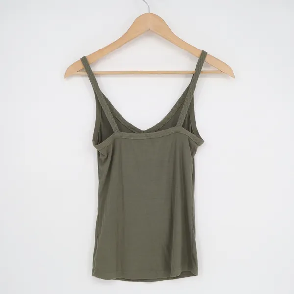 Olive Green Ribbed V-Neck Camisole Spaghetti Strap Tank Top Style 970 Mens Small - Image 5