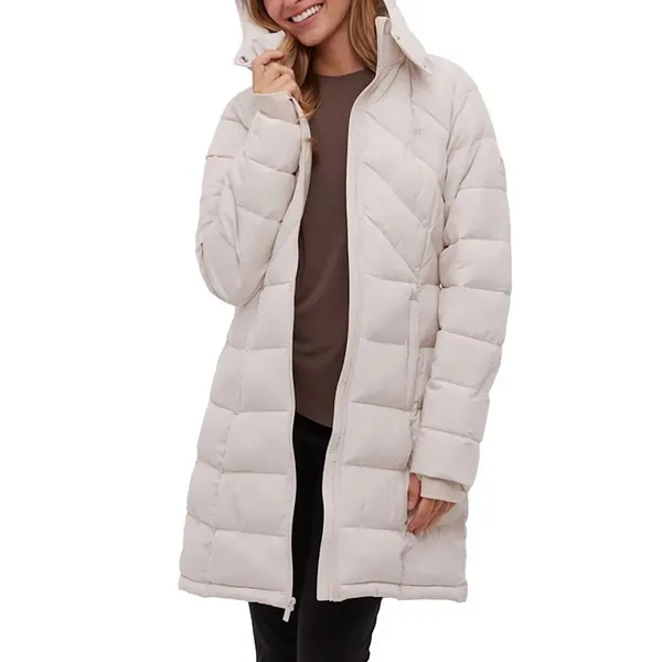 BENCH Long Hooded Puffer Coat Removable Hood Pockets‎ Minimalist Quilted X-Small - Image 4
