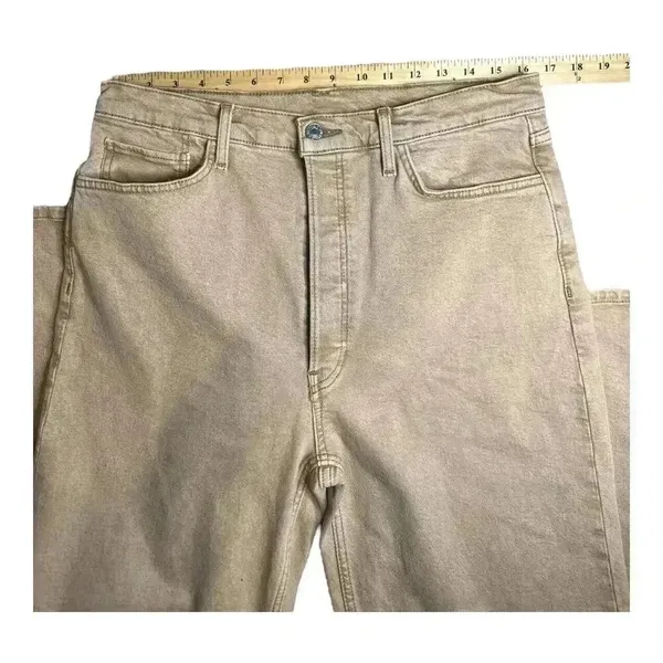 Re/Done Womens Khaki 90s‎ High Rise Loose Fit Denim, Size 31 - Image 6