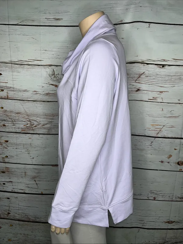 Denim & Co. Active Size 2X Purple Cowl Neckline Pullover Sweatshirt Top - Image 2