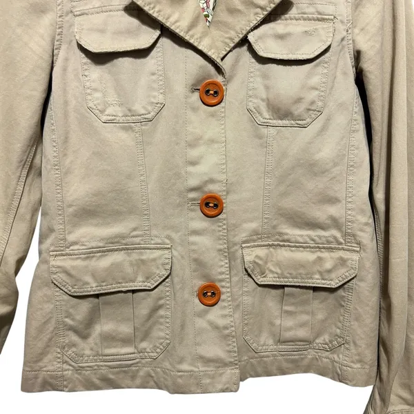 Old Navy Women Military Utility Jacket S Tan Safari Gorpcore Field Coat Cotton - Image 3