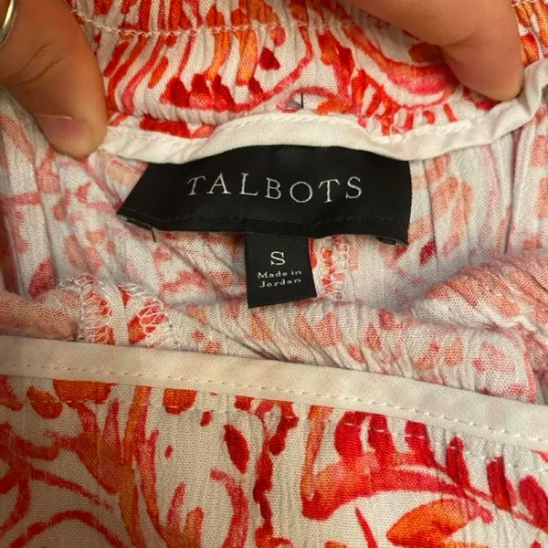 Talbots Pink & White Paisley Paperbag Tie-Waist Pull-On Shorts High Waist Summer - Image 5