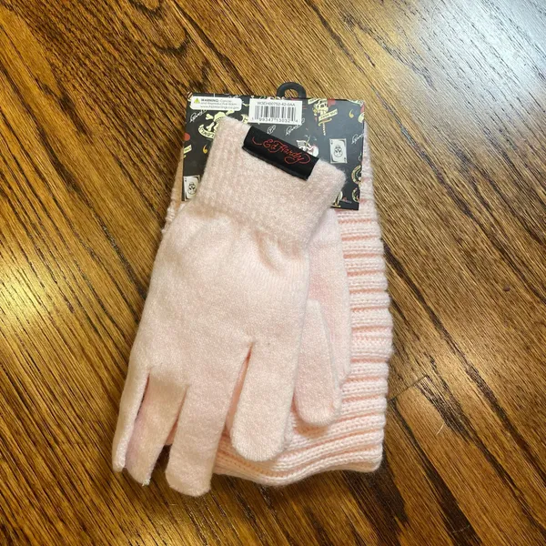Ed Hardy Pink Headband and Glove Set O/S - Image 4