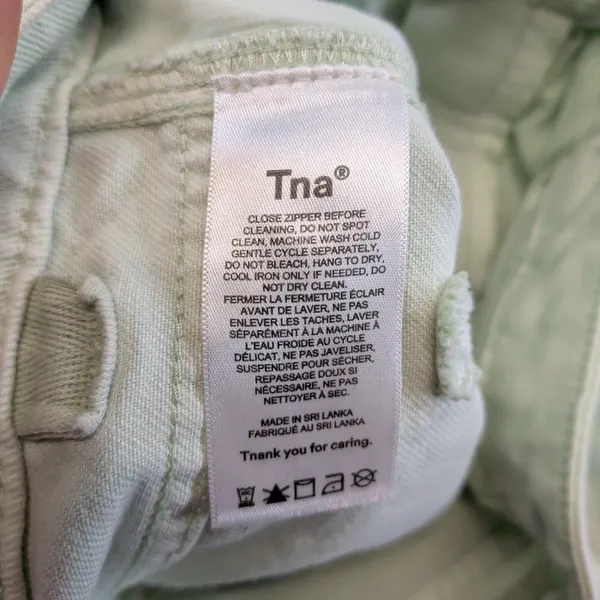 Tna‎ Aritzia Women Pale Green Carpenter Workwear Straight Leg Utility Pants Sz 4 - Image 4
