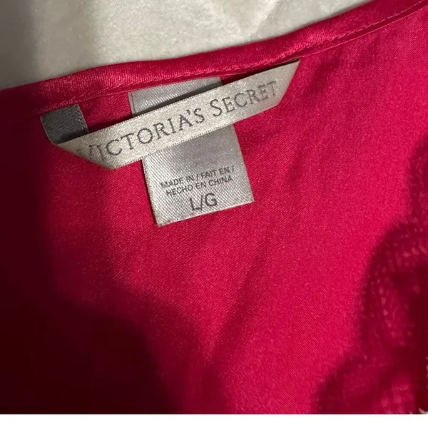 Victoria's Secret Satin Slip Short Nightgown Size Large Pink Lace Nighty Pajamas - Image 3