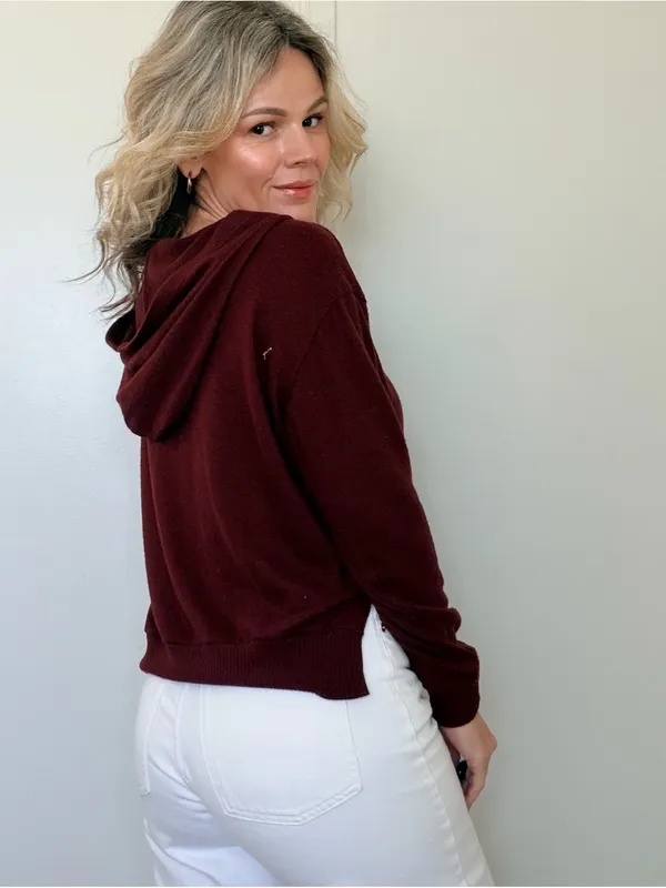 New Project Social T Burgundy Hoodie - Image 5