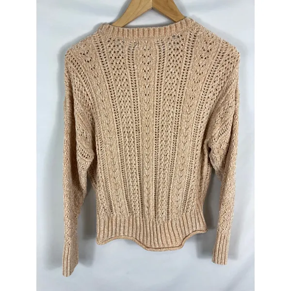 Altar'd State Plush Cable Knit Tan Sweater Size Medium - Image 5