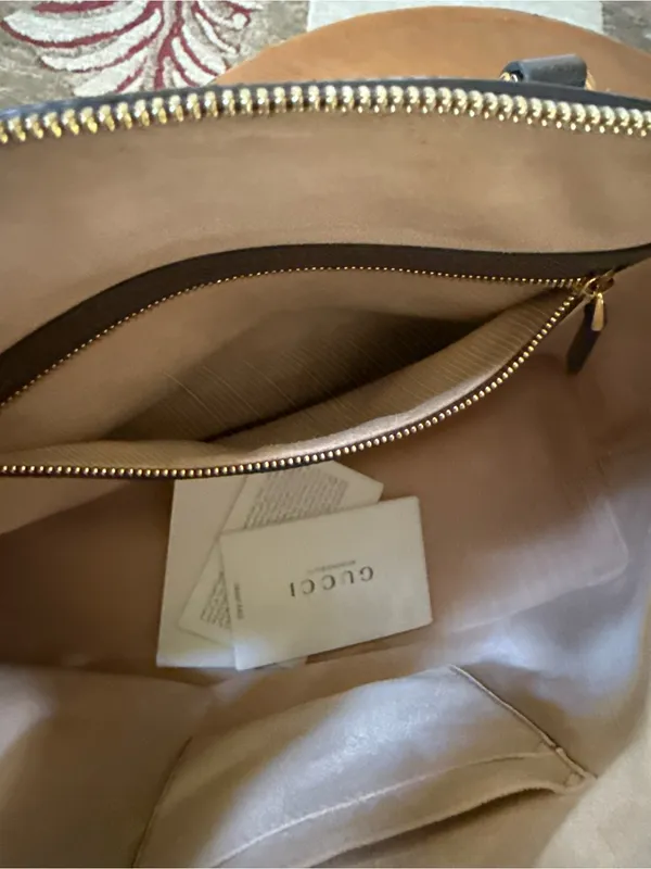 Gucci Brown GG Canvas Satchel with Green and Red Cherry Web Stripe - Image 13