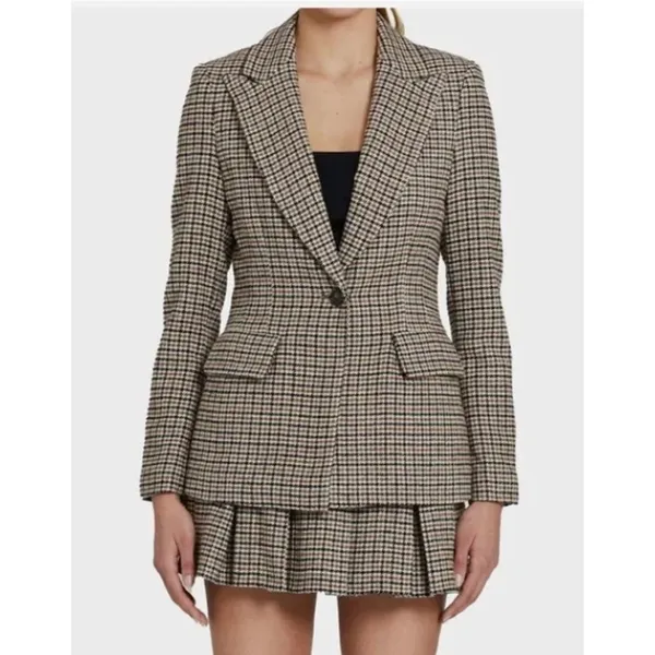 Amanda Uprichard Aldridge Houndstooth Blazer Size Medium‎ - Image 3