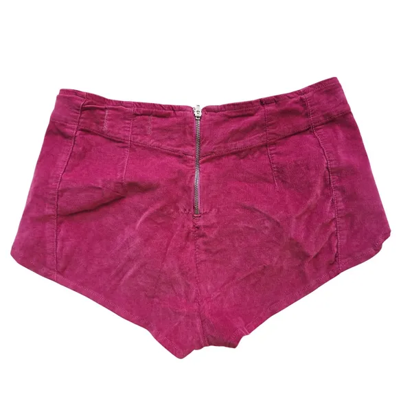 We The Free Free People Magenta Corduroy High Waisted Hot Shorts Pink Small - Image 9