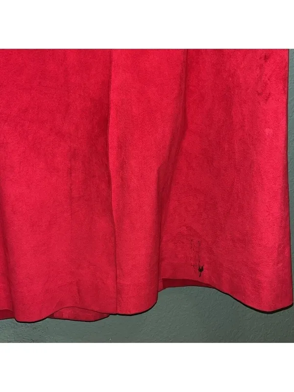 RARE 50’S HELGA RED ULTRA-SUEDE Vintage COAT with BELT 60s Da-rue of California - Image 8