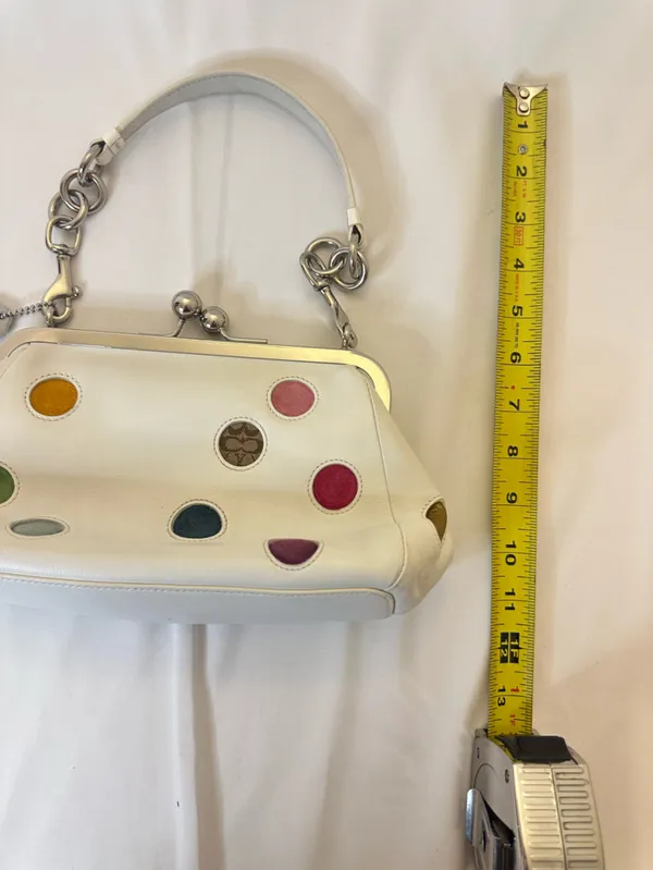 Coach 3679 Polka Dot Kisslock Frame Satchel Bag Multi Color Special Edition 2005 - Image 9
