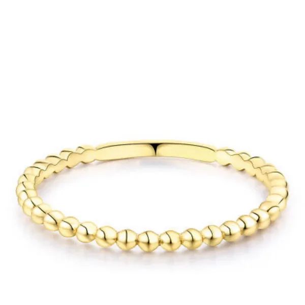 NEW Dainty 14k Gold Plated‎ S925 Bead Ball Ring, Jewelry, Size 7 - Image 2