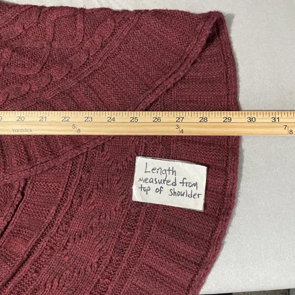 Y2K Vanity Bolero Sweater Vest Size Small Burgundy Cable Knit Sleeveless Dark - Image 9