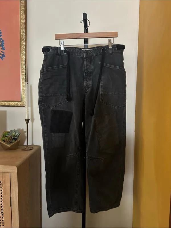 We The Free Moxie Pull-On Barrel Jeans Low Slung Baggy Black‎ Size 31 (US 12) - Image 2