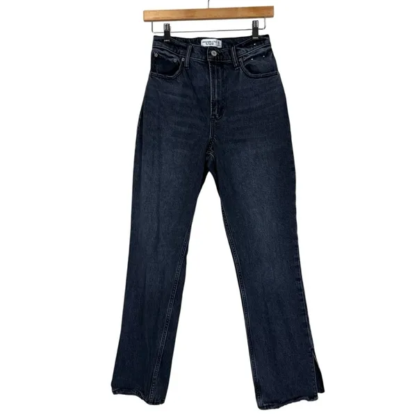 Abercrombie & Fitch Curve Love 90s Straight Ultra High Rise Jeans Black Size 25 - Image 2