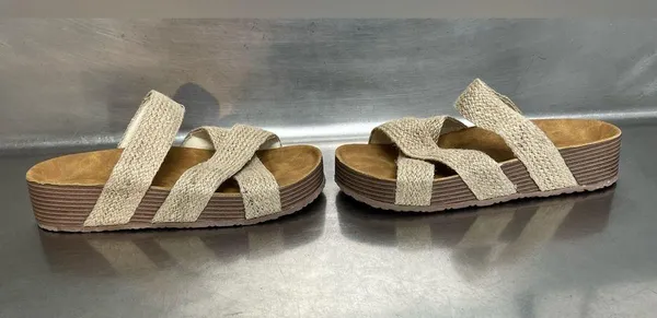 Women’s Tan Slides with Woven Straps - Size 42 EU - NWOT - Image 4