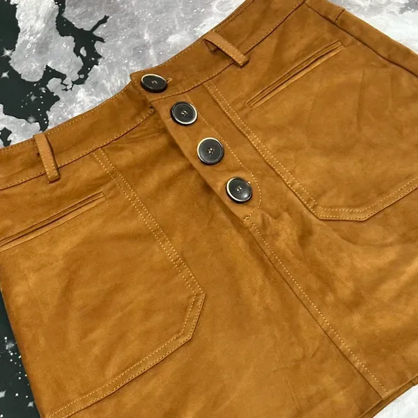 ZARA TRF Collection Faux Suede Skirt - Image 3