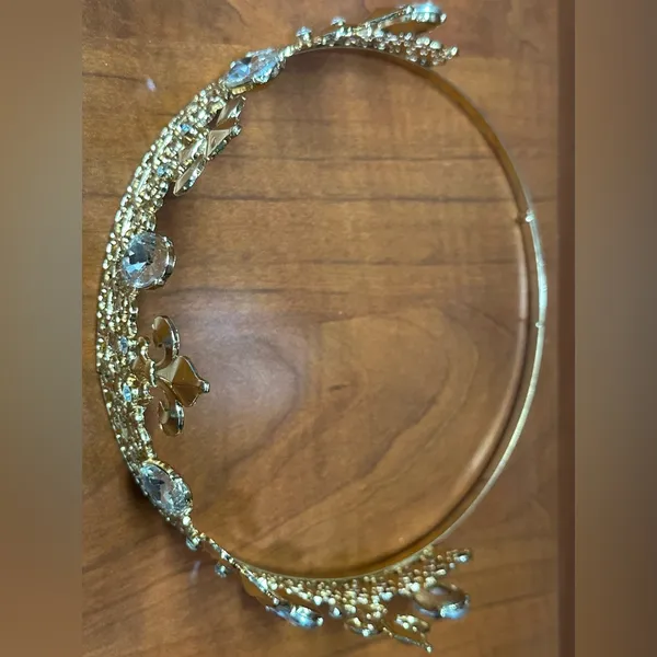 Gold Tiara with Crystal Accents - Image 4