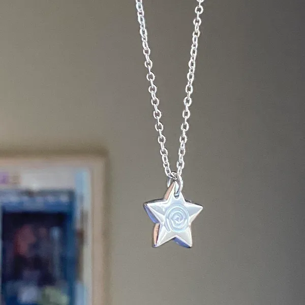 Handmade grunge y2k star swirl fully stainless steel chain necklace💫🌀 - Image 2