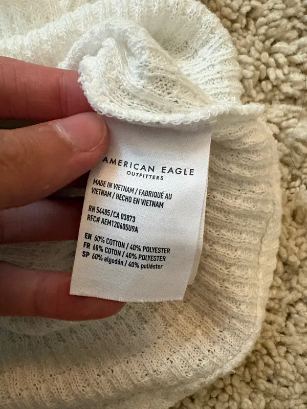 American Eagle White Waffle Top - Image 4