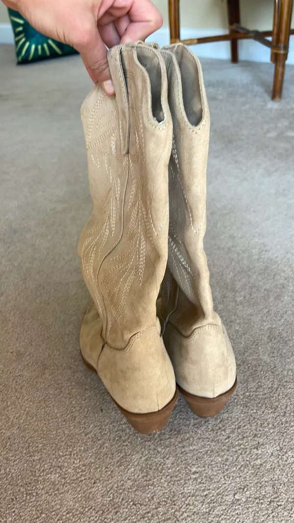 Suede cowboy boots Tan Size 8 - Image 2