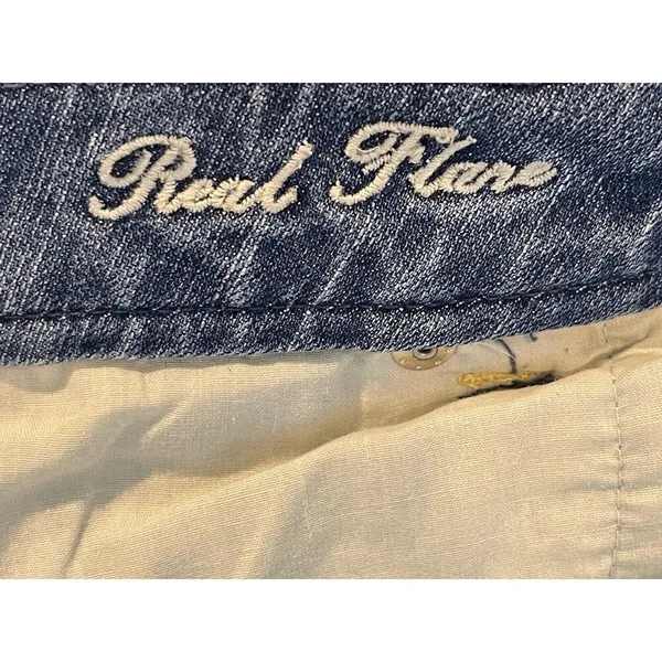 90s Y2K American Eagle Live Your Life Real Flare Distressed Denim Jeans 14 - Image 4