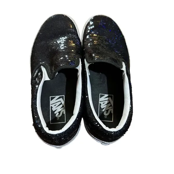 VANS OTW Black Sequin Slip On Skating Casual Shoes Sneakers Women's 5.5‎ - Image 4