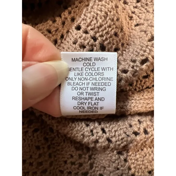 Sincerely Jules Brown Pointelle Crop Sweater Festival Boho Fairy Open Knit - Image 7
