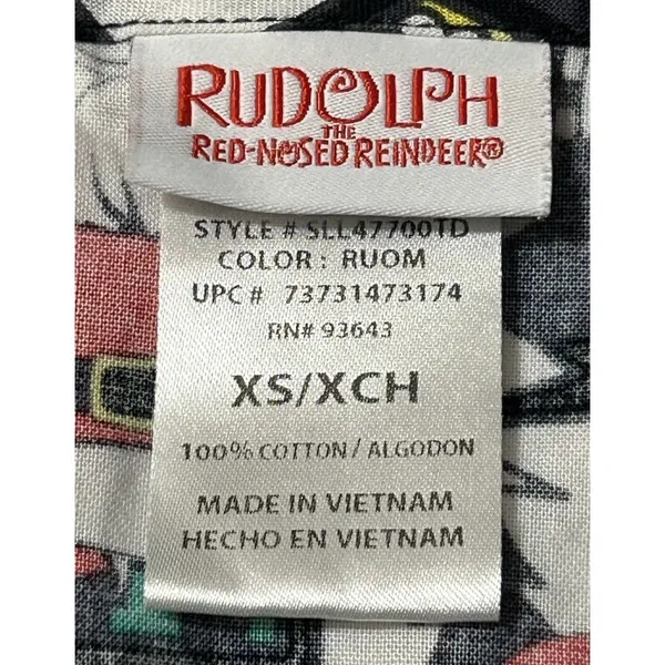 Rudolph Red Nosed Reindeer Christmas Scrub Top Comic Strip Holiday Womens XS - Image 6