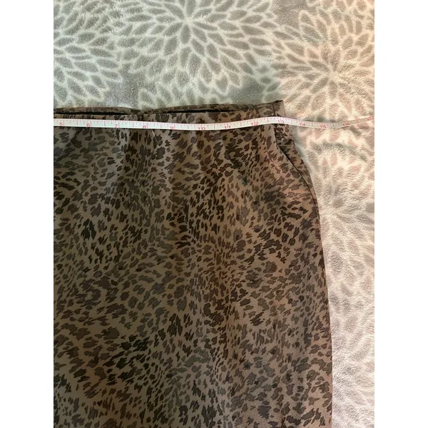 A New Day Leopard Print Maxi Slip Skirt XS‎ Brown Black Elastic Waist Minimalist Boho Chic - Image 5