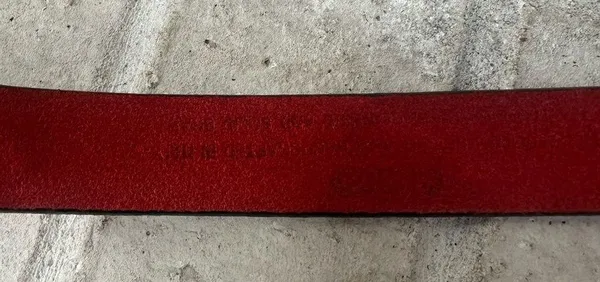 Coach Dark Red Made in Italy Belt Brass Buckle Silver hardware Medium - Image 6