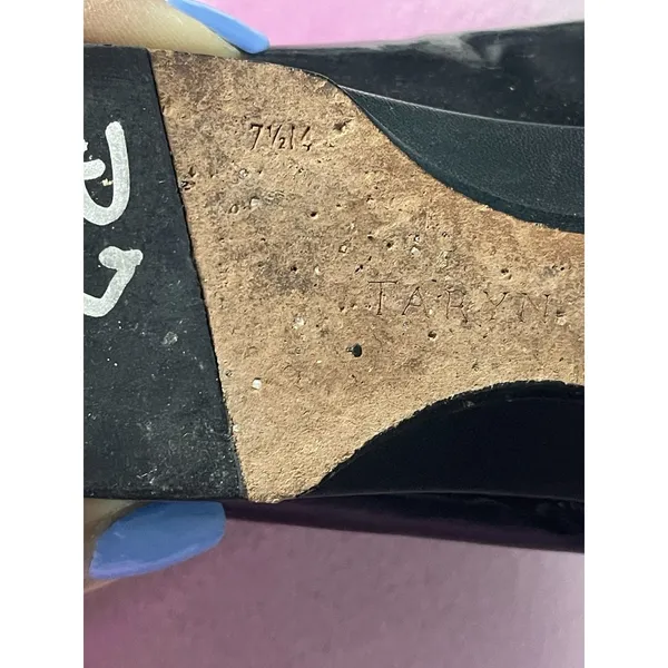 Taryn Rose Kendall Black Patent Square Toe Flats‎ 7.5 S-427 - Image 9
