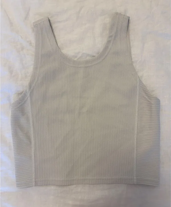 Lululemon Cropped Ribbed Tank Top Off-White 2 - Image 3