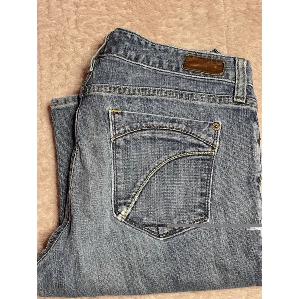 Eddie Bauer Jeans‎ Women's 6L Blue Cotton Denim Mid Rise Wide Leg Casual Bin11 - Image 7