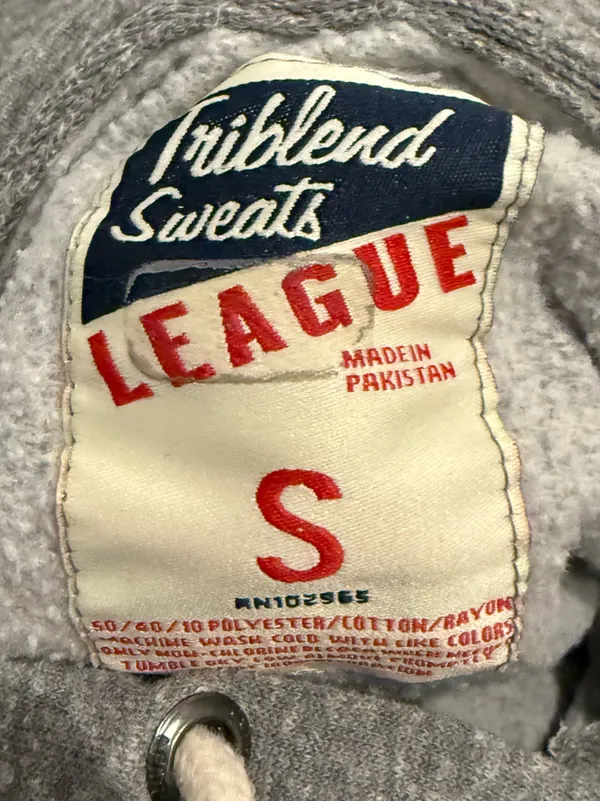 League Gray Hoodie Sweater with Purple NYU Lettering - Image 4